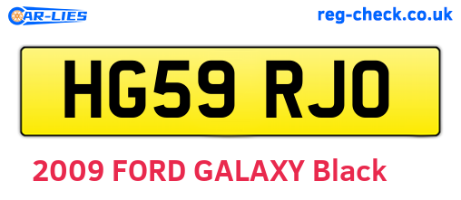 HG59RJO are the vehicle registration plates.