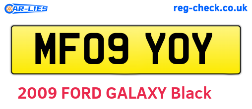 MF09YOY are the vehicle registration plates.