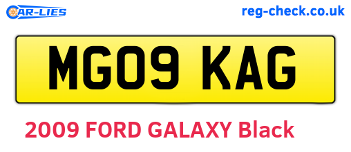 MG09KAG are the vehicle registration plates.