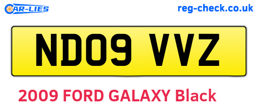 ND09VVZ are the vehicle registration plates.