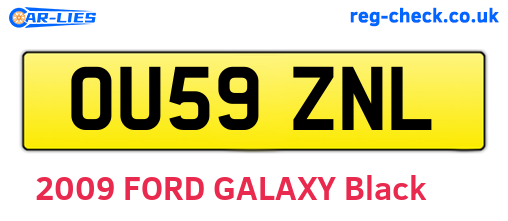 OU59ZNL are the vehicle registration plates.
