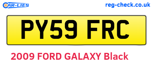 PY59FRC are the vehicle registration plates.