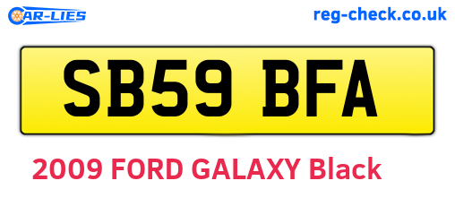 SB59BFA are the vehicle registration plates.