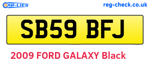 SB59BFJ are the vehicle registration plates.