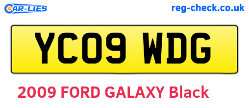YC09WDG are the vehicle registration plates.