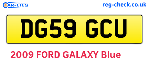 DG59GCU are the vehicle registration plates.