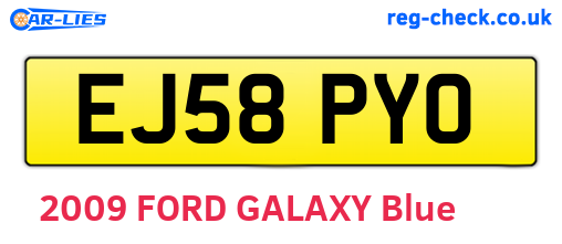 EJ58PYO are the vehicle registration plates.