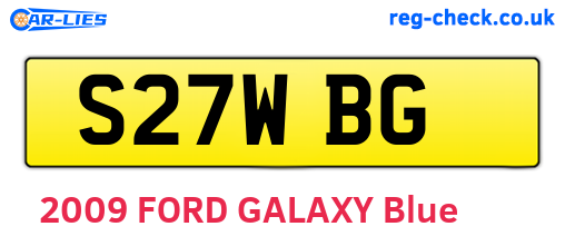 S27WBG are the vehicle registration plates.
