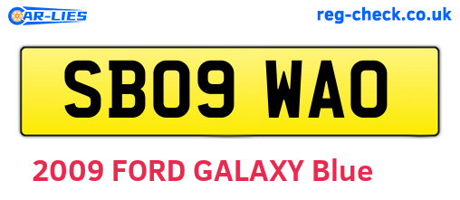 SB09WAO are the vehicle registration plates.