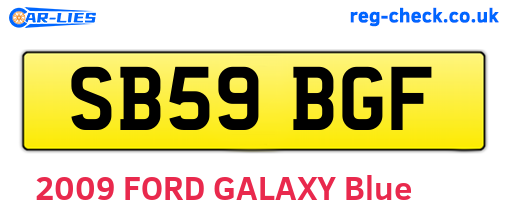 SB59BGF are the vehicle registration plates.