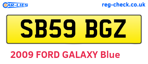 SB59BGZ are the vehicle registration plates.