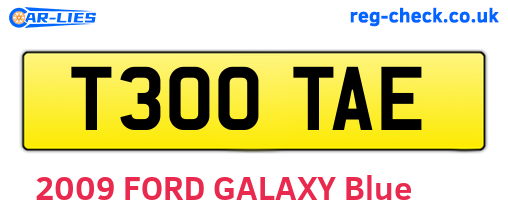 T300TAE are the vehicle registration plates.