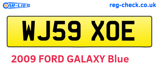 WJ59XOE are the vehicle registration plates.