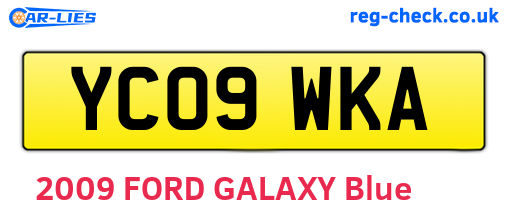 YC09WKA are the vehicle registration plates.
