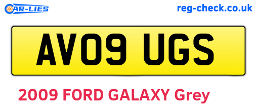 AV09UGS are the vehicle registration plates.