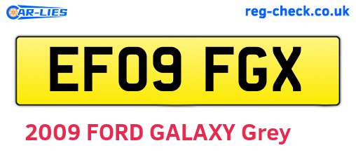 EF09FGX are the vehicle registration plates.