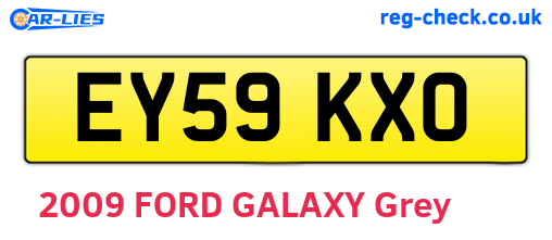 EY59KXO are the vehicle registration plates.