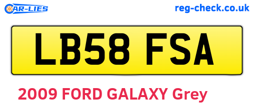 LB58FSA are the vehicle registration plates.