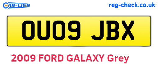 OU09JBX are the vehicle registration plates.