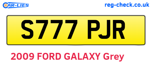 S777PJR are the vehicle registration plates.
