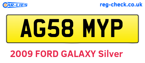 AG58MYP are the vehicle registration plates.