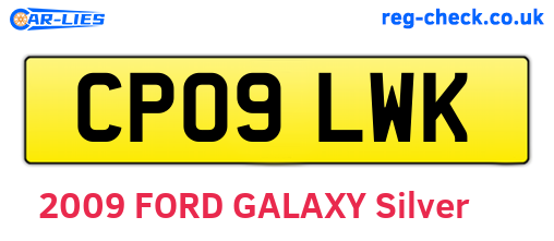 CP09LWK are the vehicle registration plates.