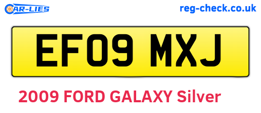EF09MXJ are the vehicle registration plates.