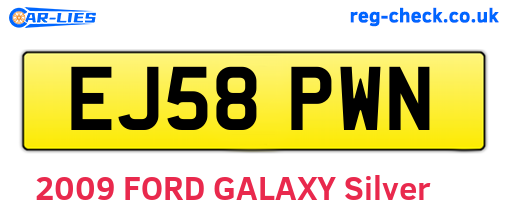 EJ58PWN are the vehicle registration plates.