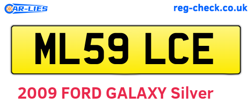 ML59LCE are the vehicle registration plates.