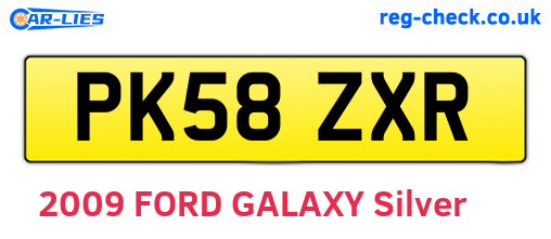 PK58ZXR are the vehicle registration plates.