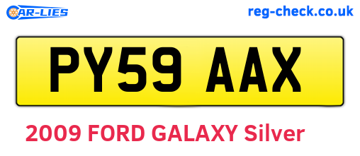 PY59AAX are the vehicle registration plates.