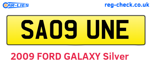 SA09UNE are the vehicle registration plates.