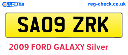 SA09ZRK are the vehicle registration plates.