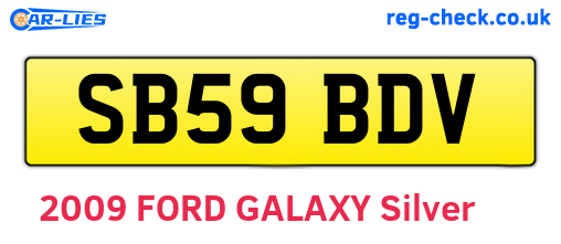SB59BDV are the vehicle registration plates.