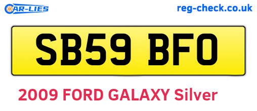 SB59BFO are the vehicle registration plates.