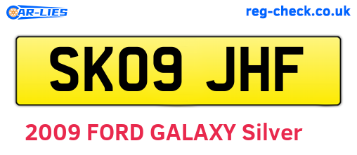 SK09JHF are the vehicle registration plates.