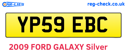 YP59EBC are the vehicle registration plates.