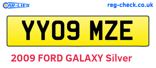 YY09MZE are the vehicle registration plates.