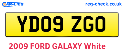 YD09ZGO are the vehicle registration plates.