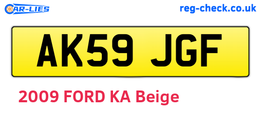 AK59JGF are the vehicle registration plates.