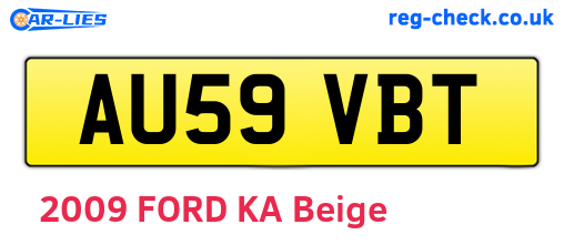 AU59VBT are the vehicle registration plates.