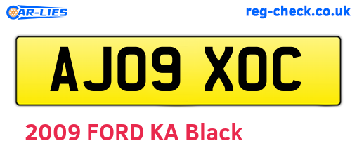 AJ09XOC are the vehicle registration plates.