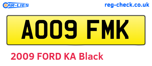 AO09FMK are the vehicle registration plates.