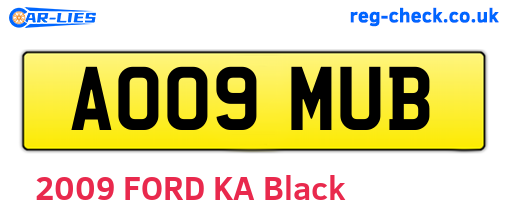 AO09MUB are the vehicle registration plates.