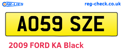 AO59SZE are the vehicle registration plates.