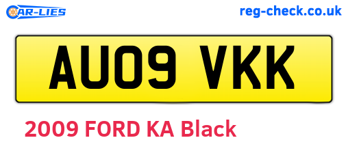 AU09VKK are the vehicle registration plates.