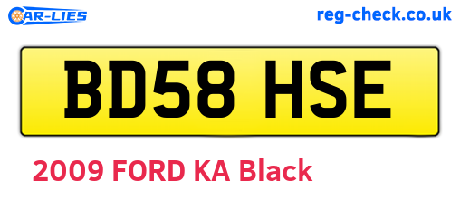 BD58HSE are the vehicle registration plates.