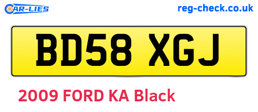 BD58XGJ are the vehicle registration plates.
