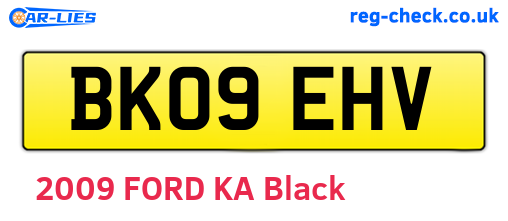 BK09EHV are the vehicle registration plates.