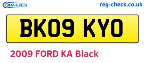 BK09KYO are the vehicle registration plates.